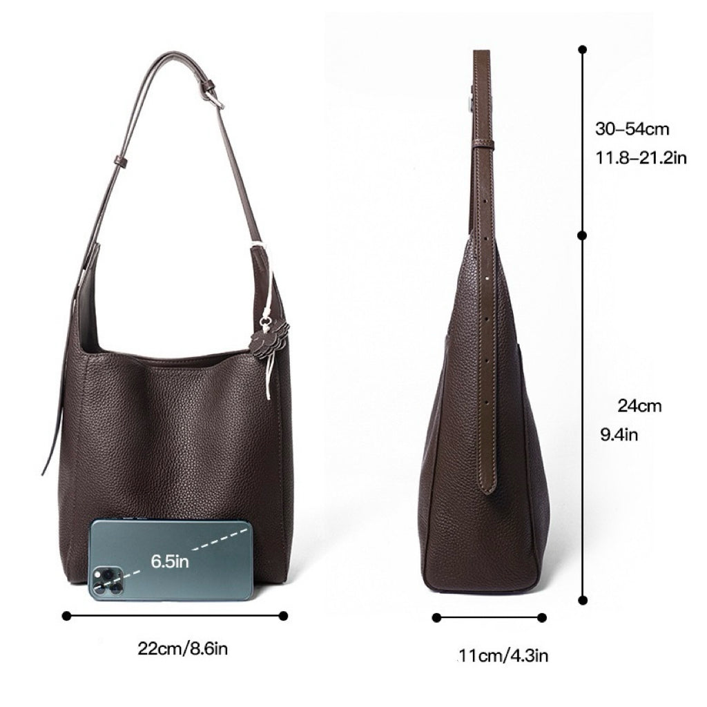Textured Genuine Leather Hobo Bag | Timeless Floral Charm