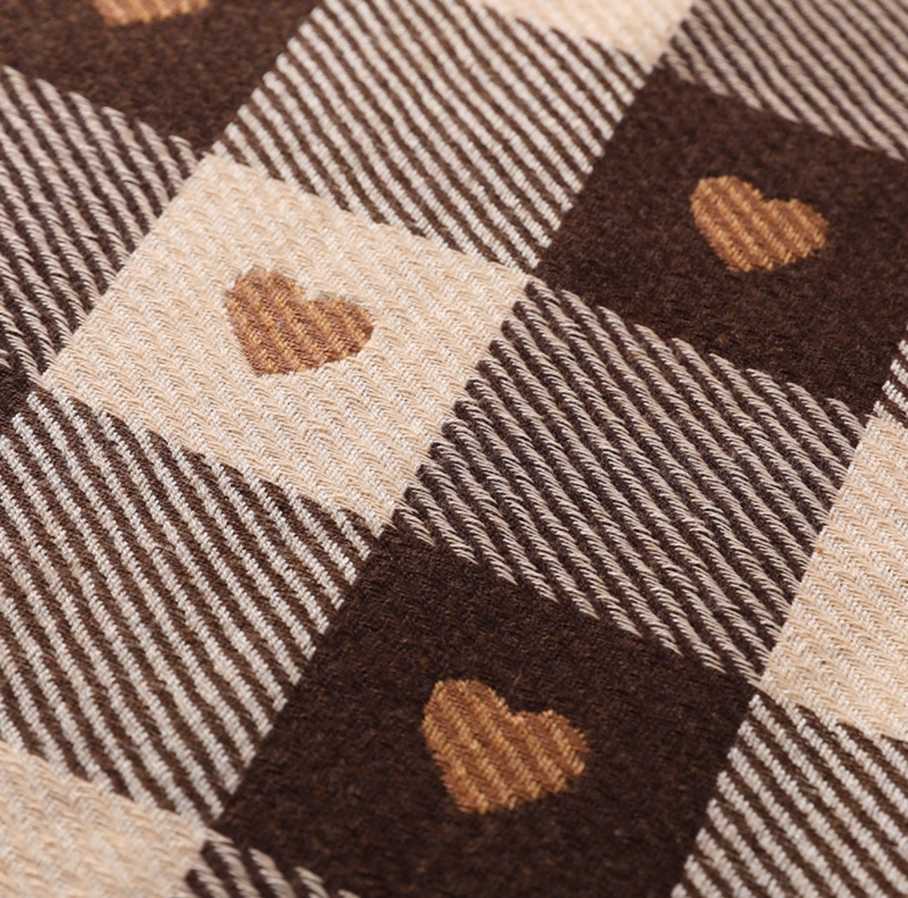 Women's Plaid Heart Imitation Cashmere Scarf | Soft Fringed Elegance