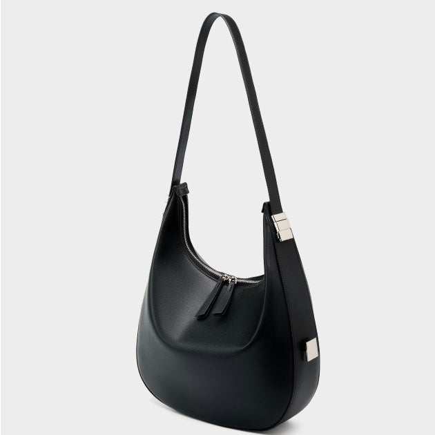 Genuine Leather Crescent Underarm Shoulder Handbag | Effortless Minimalist Elegance