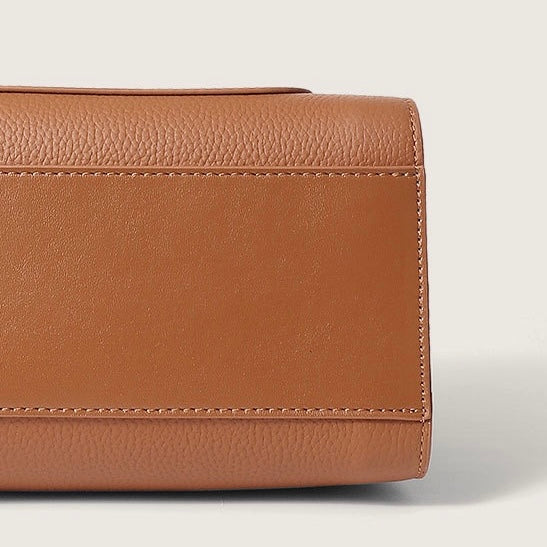 Textured Leather Satchel Crossbody Bag | Timeless Vintage Elegance