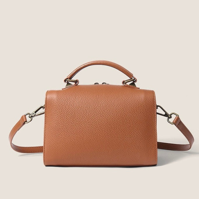 Textured Leather Satchel Crossbody Bag | Timeless Vintage Elegance