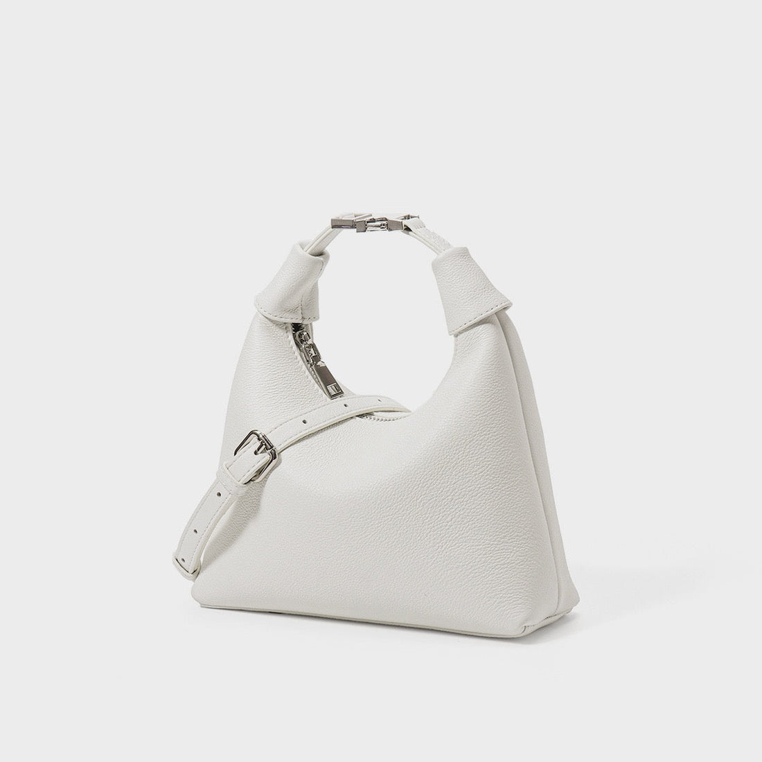 Textured Leather Crescent Hobo Bag | Understated Sculptural Elegance