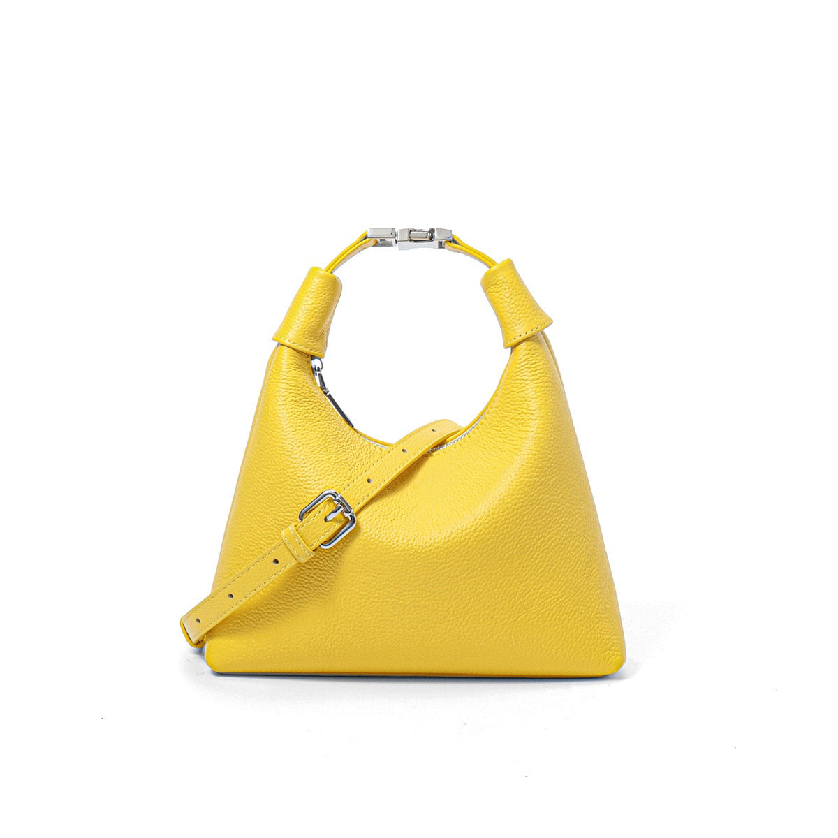 Textured Leather Crescent Hobo Bag | Understated Sculptural Elegance