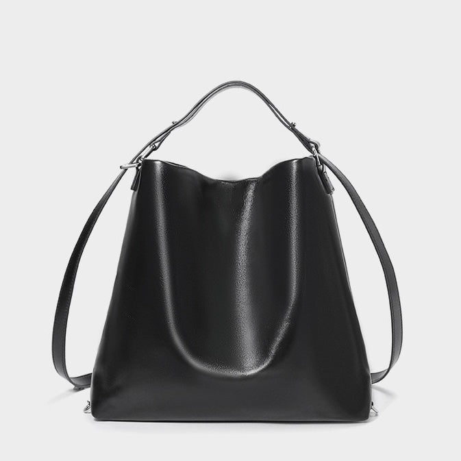 Women's Leather Chain Strap Bucket Bag | Effortless Modern Elegance