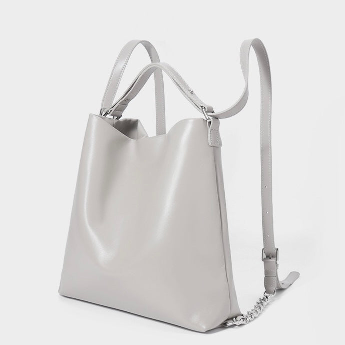Women's Leather Chain Strap Bucket Bag | Effortless Modern Elegance