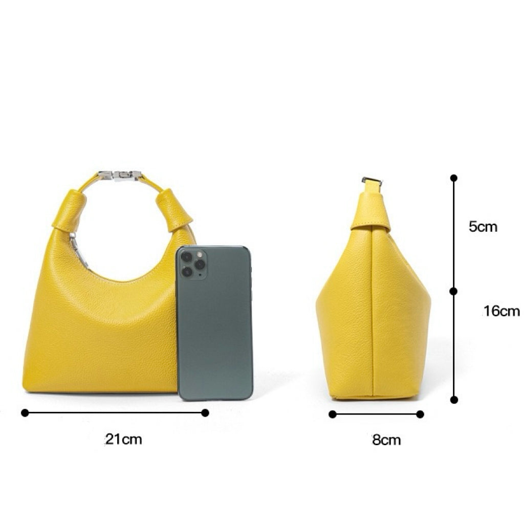 Textured Leather Crescent Hobo Bag | Understated Sculptural Elegance