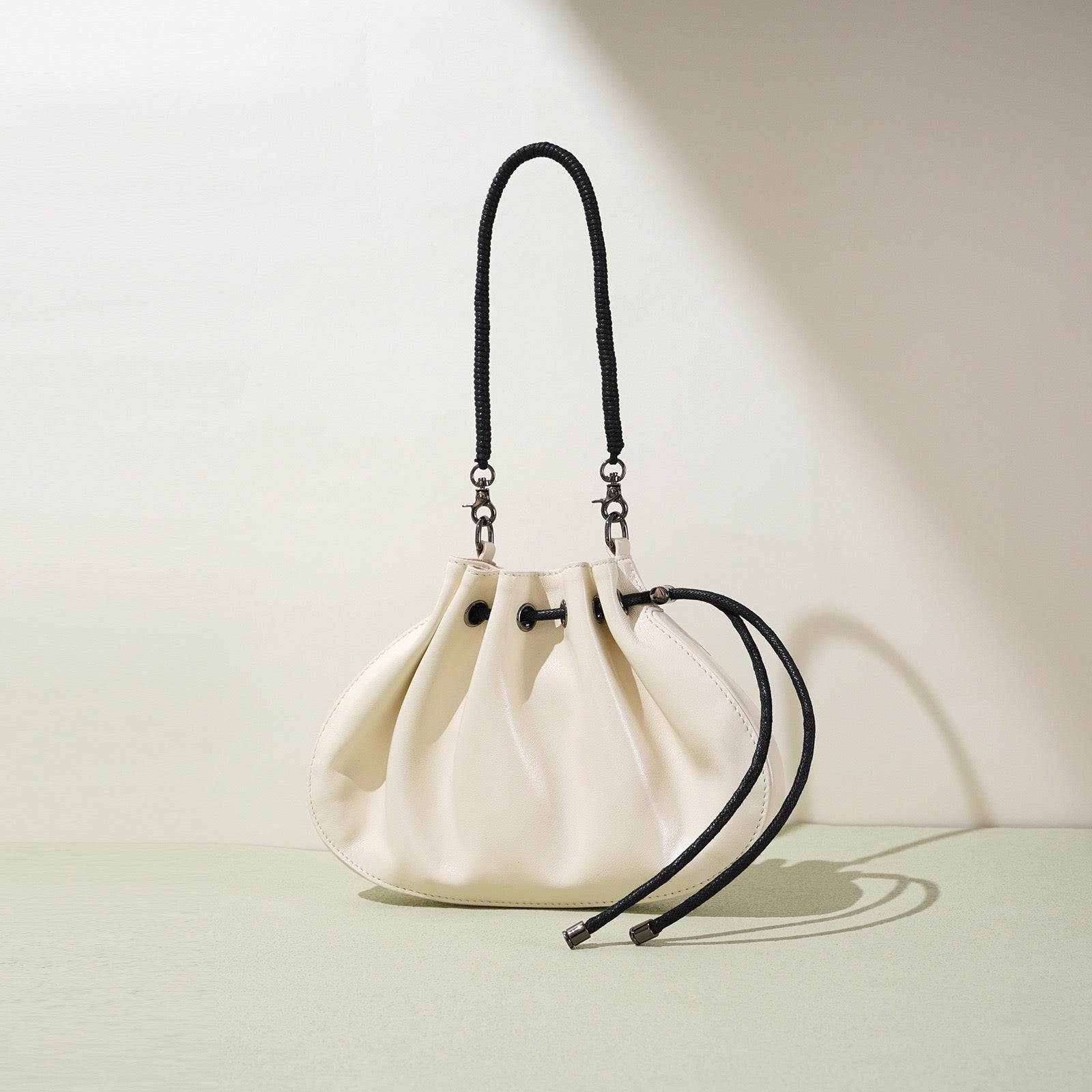 Women’s Sheepskin Drawstring Crossbody Bag | Effortless Everyday Elegance