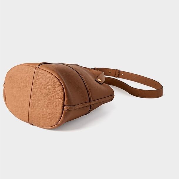Women’s Genuine Leather Bucket Bag | Large Capacity Effortless Elegance