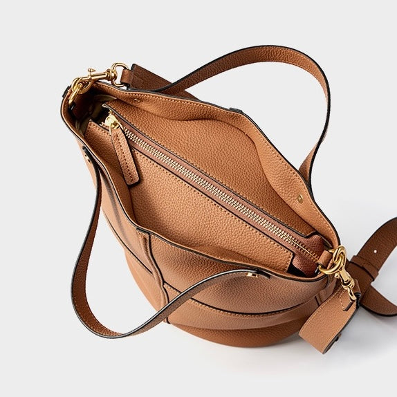 Women’s Genuine Leather Bucket Bag | Large Capacity Effortless Elegance