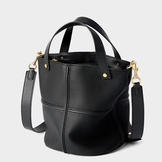 Women’s Genuine Leather Bucket Bag | Large Capacity Effortless Elegance