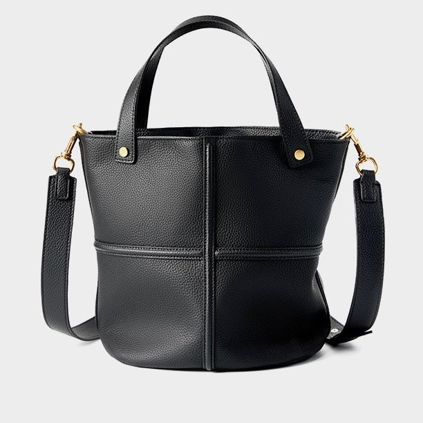 Women’s Genuine Leather Bucket Bag | Large Capacity Effortless Elegance