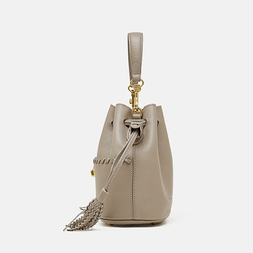 Women’s Genuine Leather Bucket Fringe Crossbody Handbag | Effortless Everyday Elegance