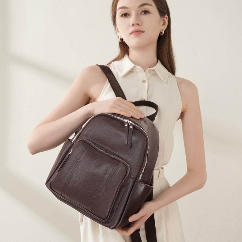 Women’s Genuine Leather Large Capacity Backpack | Effortless Elegance