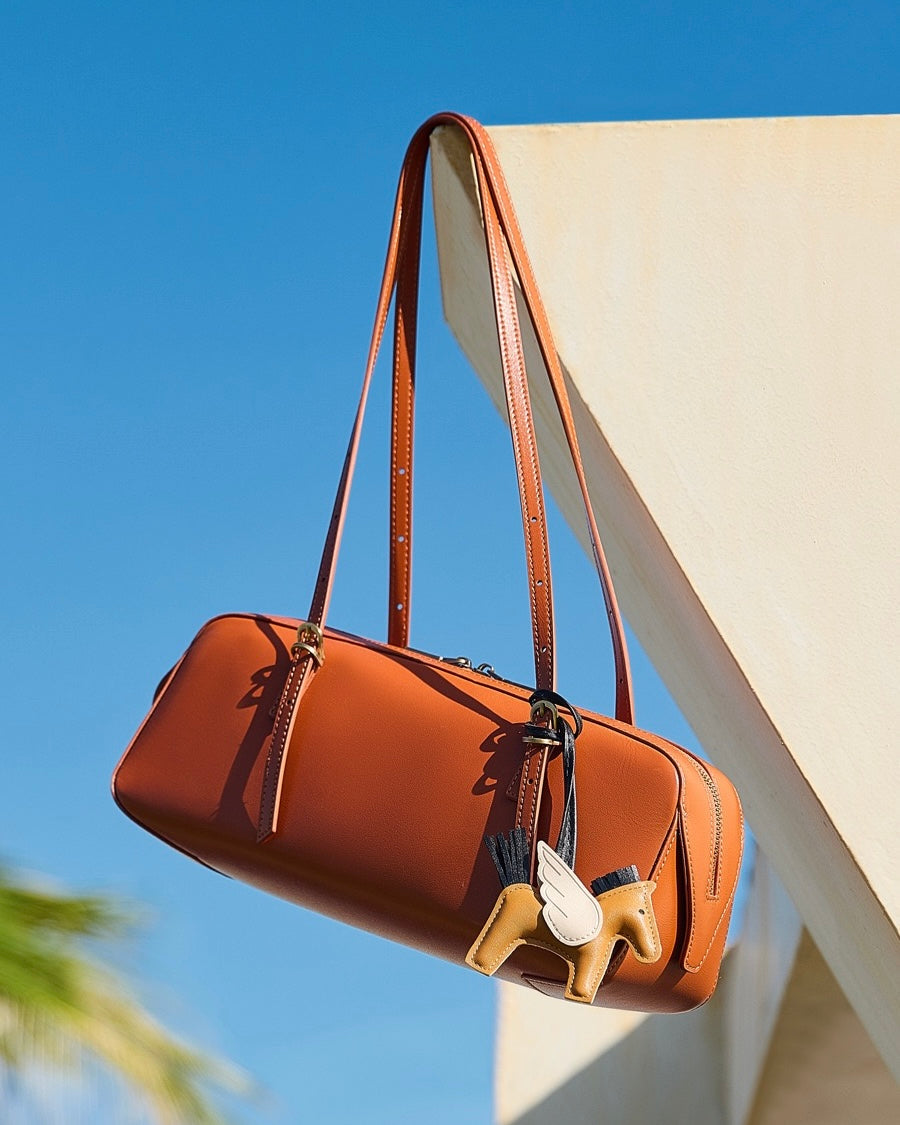 Women’s Genuine Leather Retro Bowling Bag | Refined Horse Charm