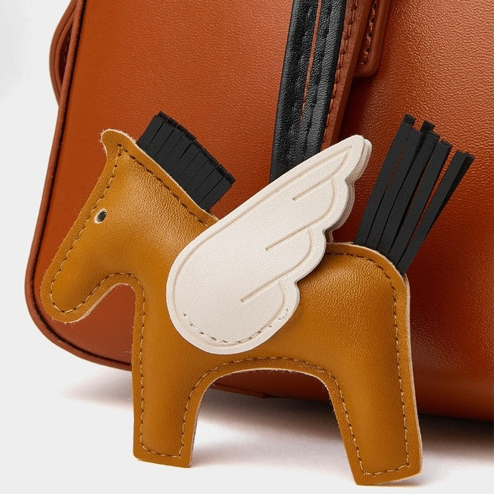 Women’s Genuine Leather Retro Bowling Bag | Refined Horse Charm