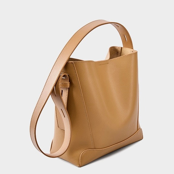 Women’s Genuine Leather Crossbody Shoulder Bucket Bag | Effortless Everyday Elegance