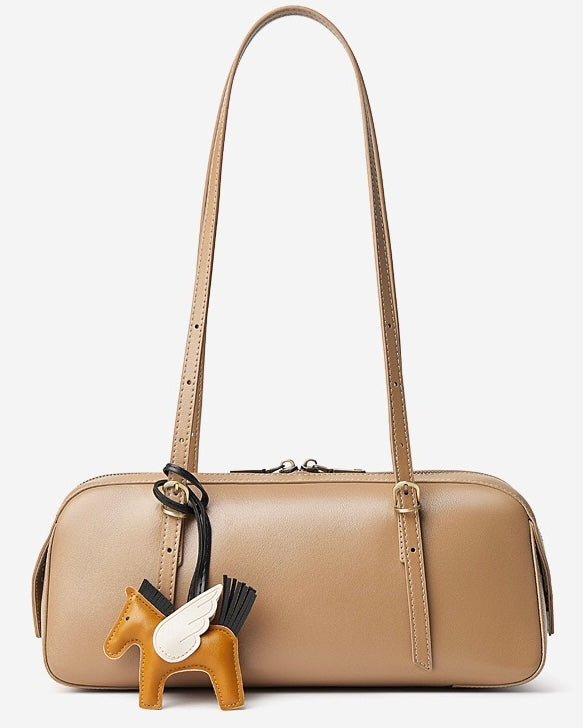 Women’s Genuine Leather Retro Bowling Bag | Refined Horse Charm