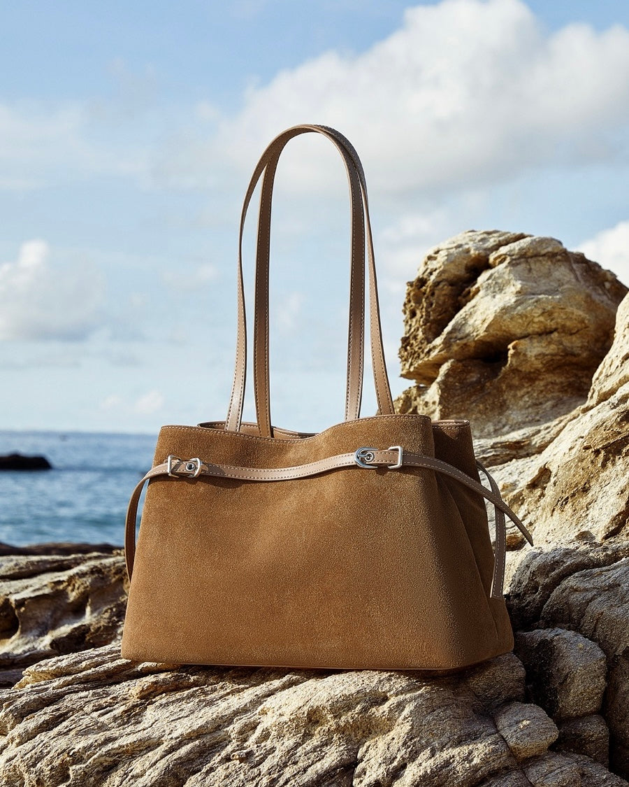Genuine Suede Leather Shoulder Bag | Retro Large Capacity Elegance