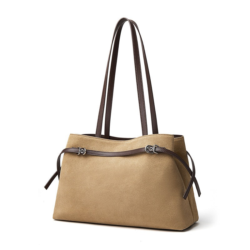 Genuine Suede Leather Shoulder Bag | Retro Large Capacity Elegance