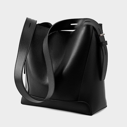 Women’s Genuine Leather Crossbody Shoulder Bucket Bag | Effortless Everyday Elegance