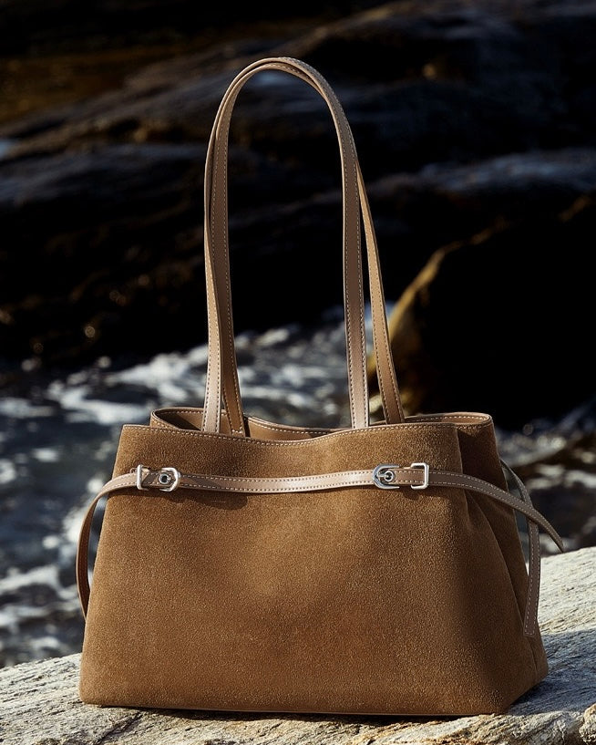 Genuine Suede Leather Shoulder Bag | Retro Large Capacity Elegance