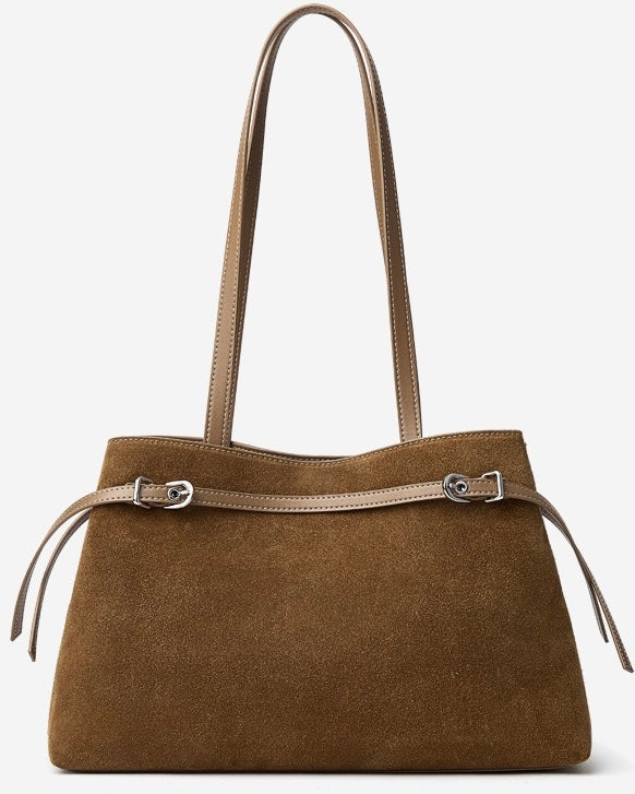 Genuine Suede Leather Shoulder Bag | Retro Large Capacity Elegance