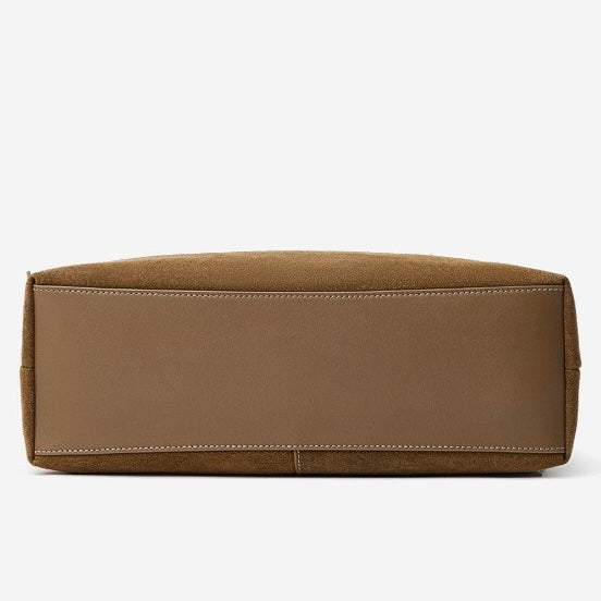 Genuine Suede Leather Shoulder Bag | Retro Large Capacity Elegance