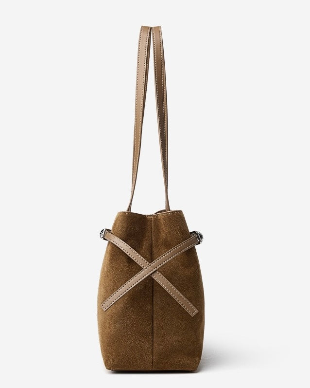 Genuine Suede Leather Shoulder Bag | Retro Large Capacity Elegance