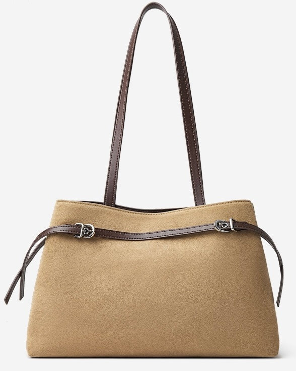 Genuine Suede Leather Shoulder Bag | Retro Large Capacity Elegance