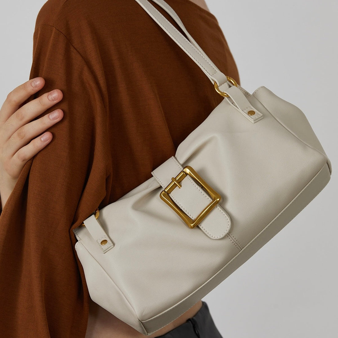 Women's Genuine Leather Baguette Bag | Effortless Underarm Elegance