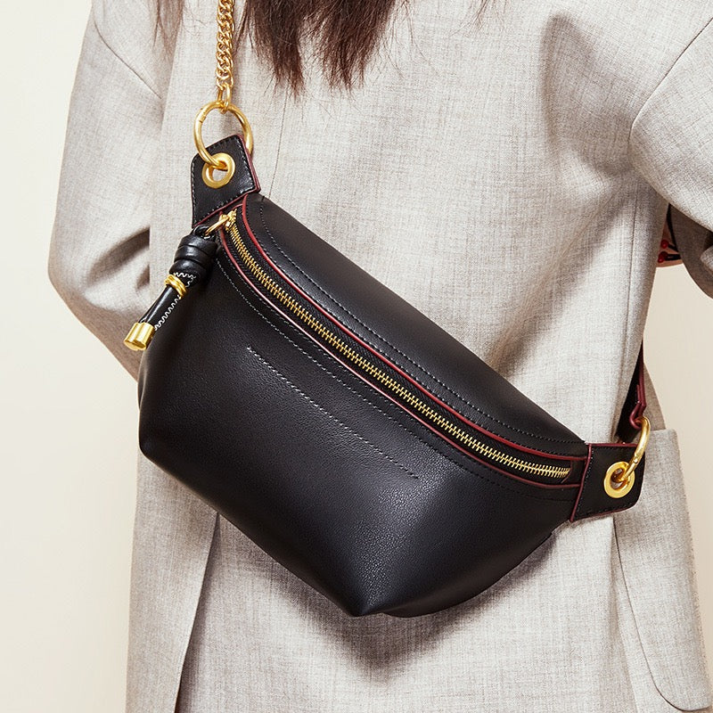 Genuine Leather Crossbody Chest Bag Fanny Pack | Effortless Poise