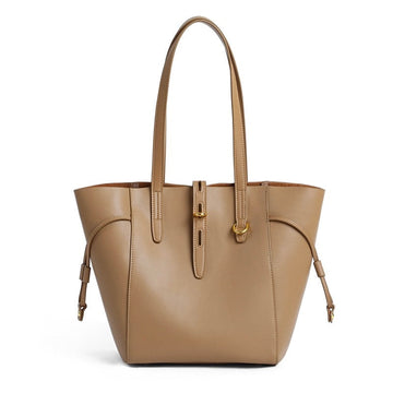 Women’s Genuine Leather Lock Buckle Tote Bag | Effortless Vintage Elegance