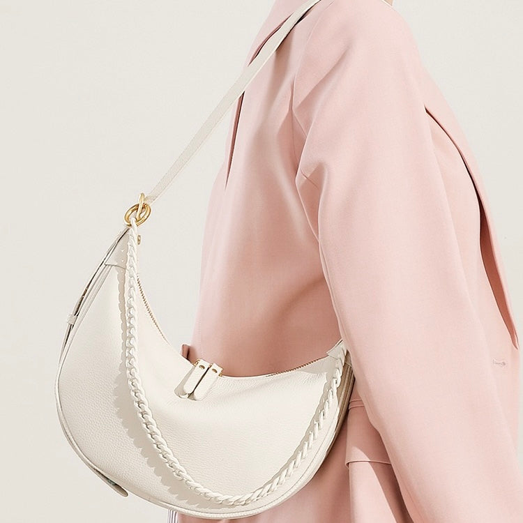 Women’s Genuine Leather Baguette Dumpling Bag | Effortless Everyday Elegance
