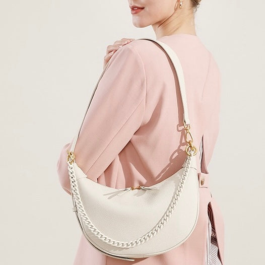 Women’s Genuine Leather Baguette Dumpling Bag | Effortless Everyday Elegance