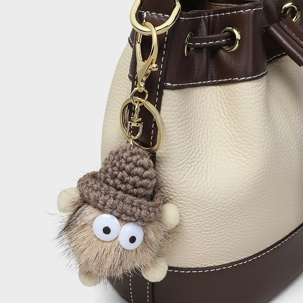 Women’s Genuine Leather Pendant Bucket Crossbody Bag | Effortless Everyday Elegance