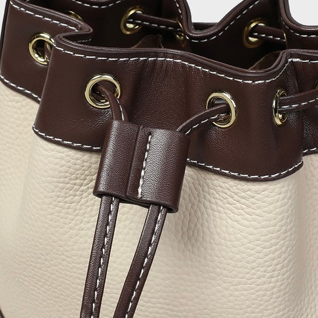 Women’s Genuine Leather Pendant Bucket Crossbody Bag | Effortless Everyday Elegance