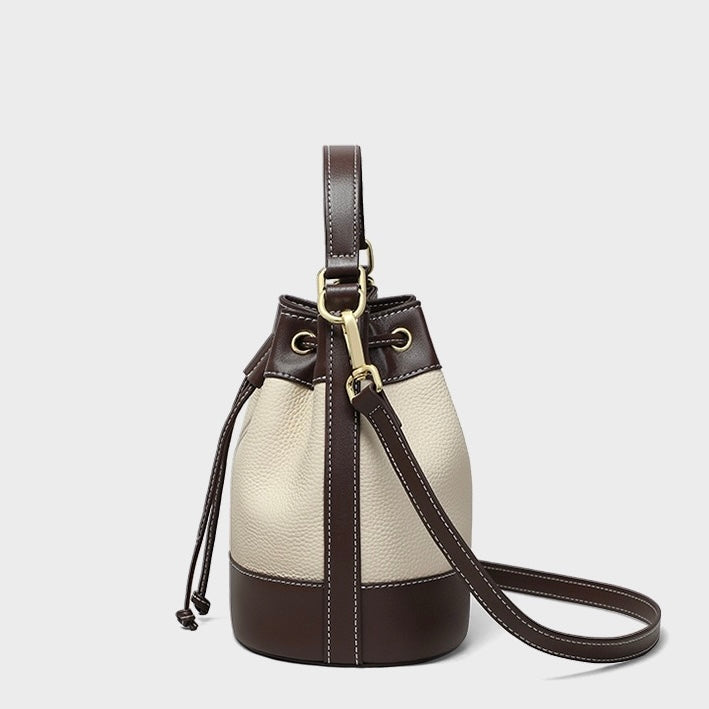 Women’s Genuine Leather Pendant Bucket Crossbody Bag | Effortless Everyday Elegance