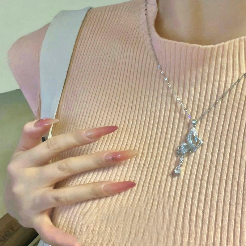 Women’s Blue Butterfly Necklace | Effortless Ethereal Winged Elegance