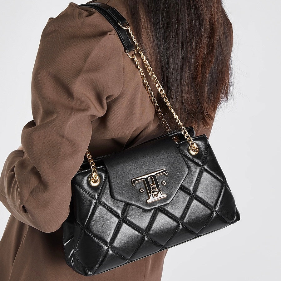 Women’s Genuine Leather Chain Shoulder Crossbody Bag | Effortless Commuter Elegance