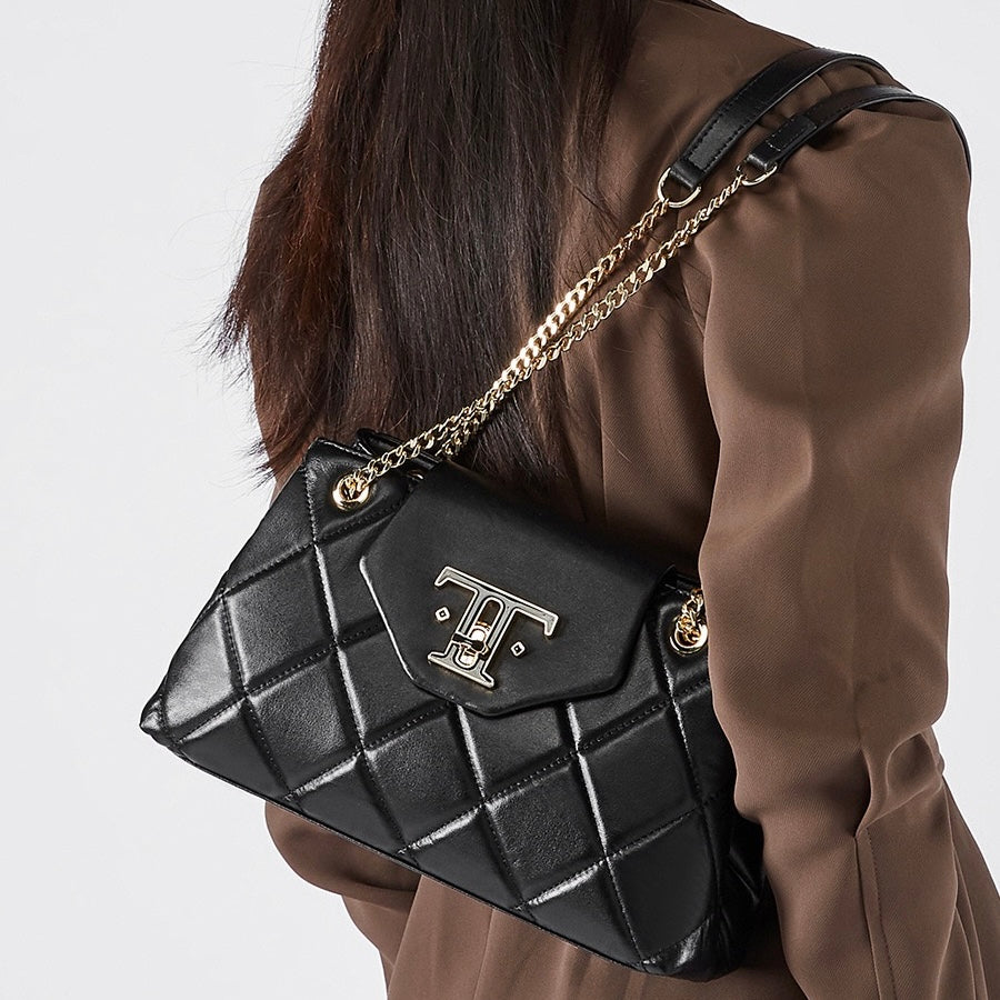 Women’s Genuine Leather Chain Shoulder Crossbody Bag | Effortless Commuter Elegance