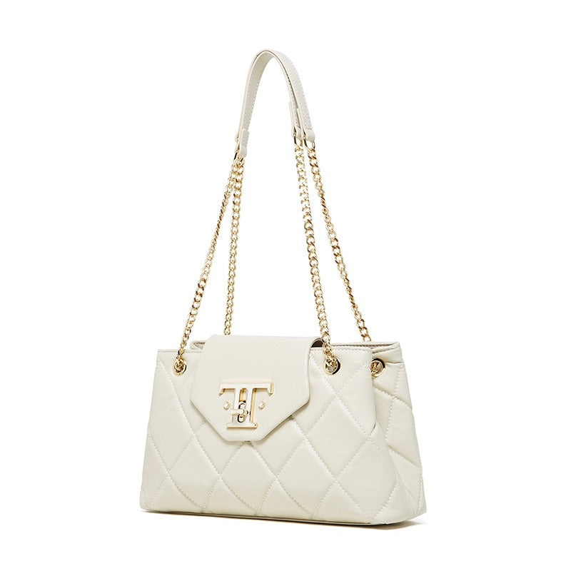 Women’s Genuine Leather Chain Shoulder Crossbody Bag | Effortless Commuter Elegance