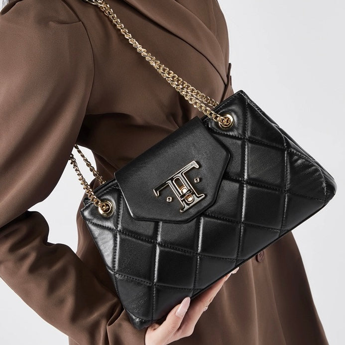 Women’s Genuine Leather Chain Shoulder Crossbody Bag | Effortless Commuter Elegance