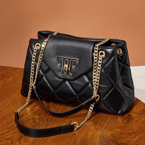 Women’s Genuine Leather Chain Shoulder Crossbody Bag | Effortless Commuter Elegance