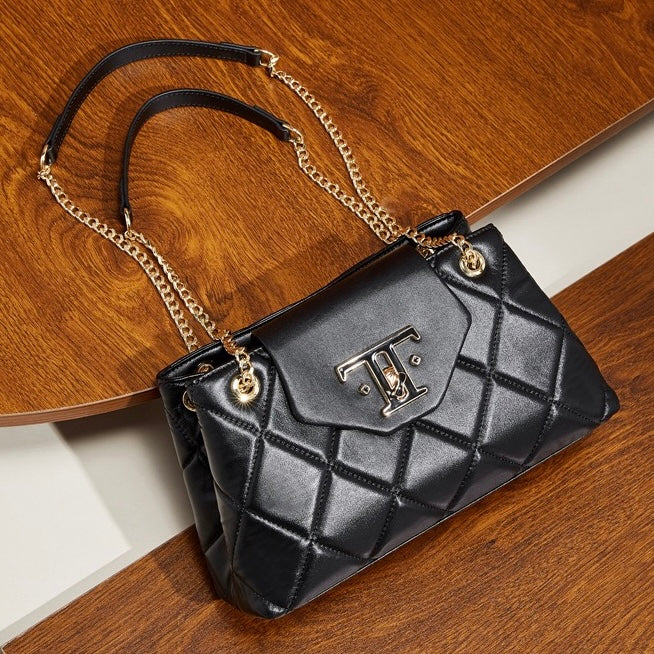 Women’s Genuine Leather Chain Shoulder Crossbody Bag | Effortless Commuter Elegance