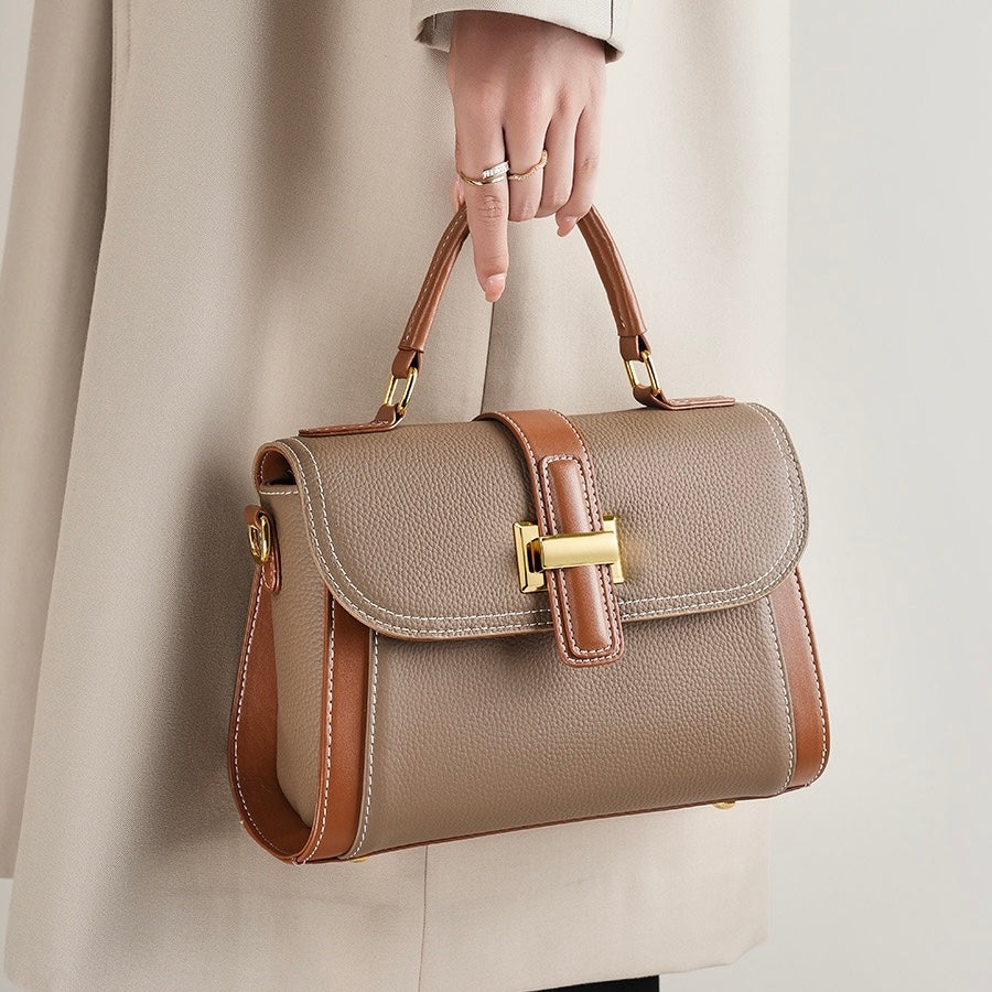 Women’s Leather Structured Top Handle Crossbody Bag | Effortless Elegance