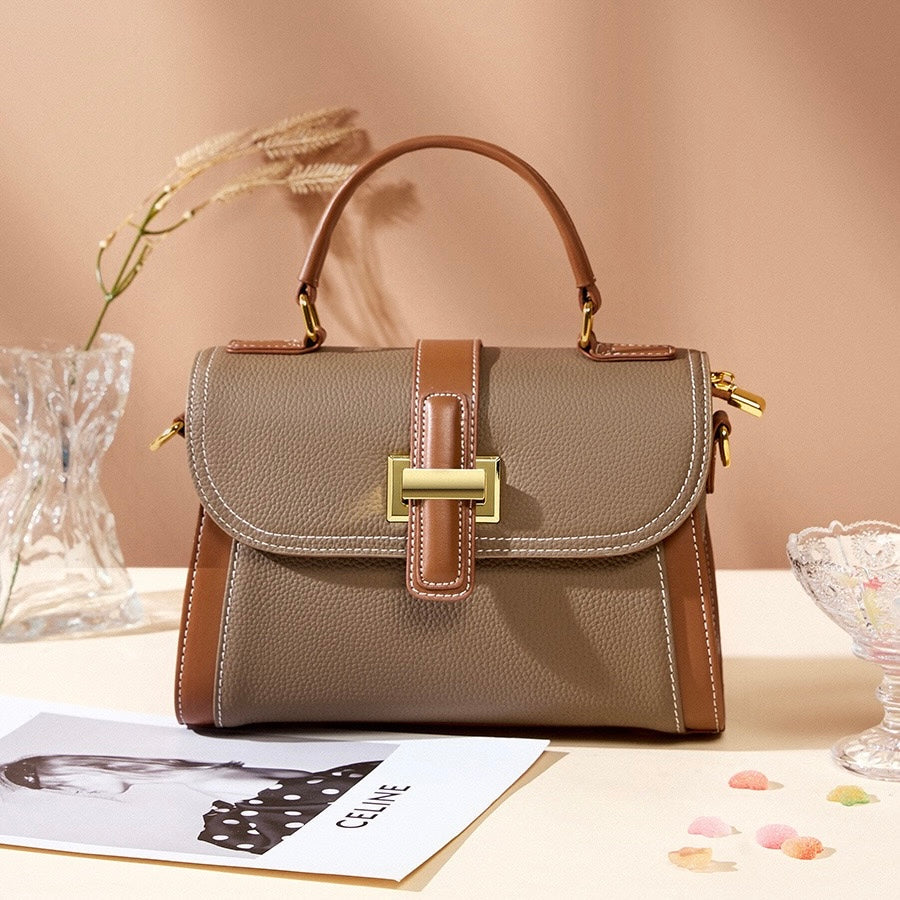 Women’s Leather Structured Top Handle Crossbody Bag | Effortless Elegance