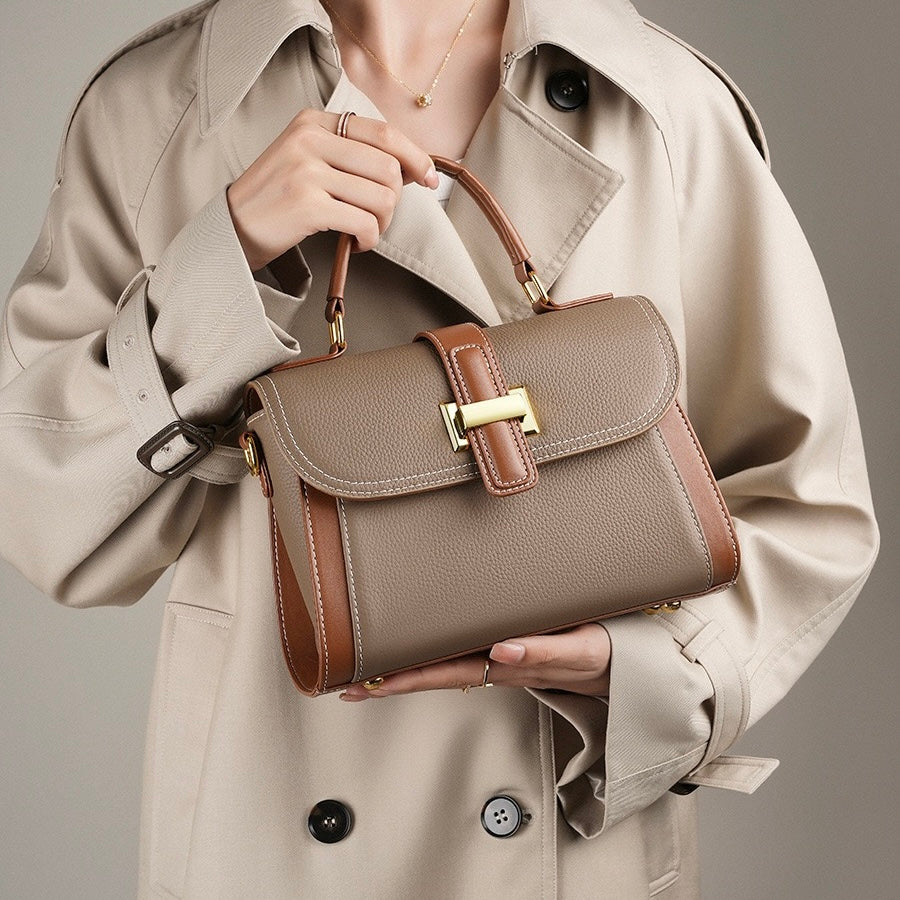 Women’s Leather Structured Top Handle Crossbody Bag | Effortless Elegance