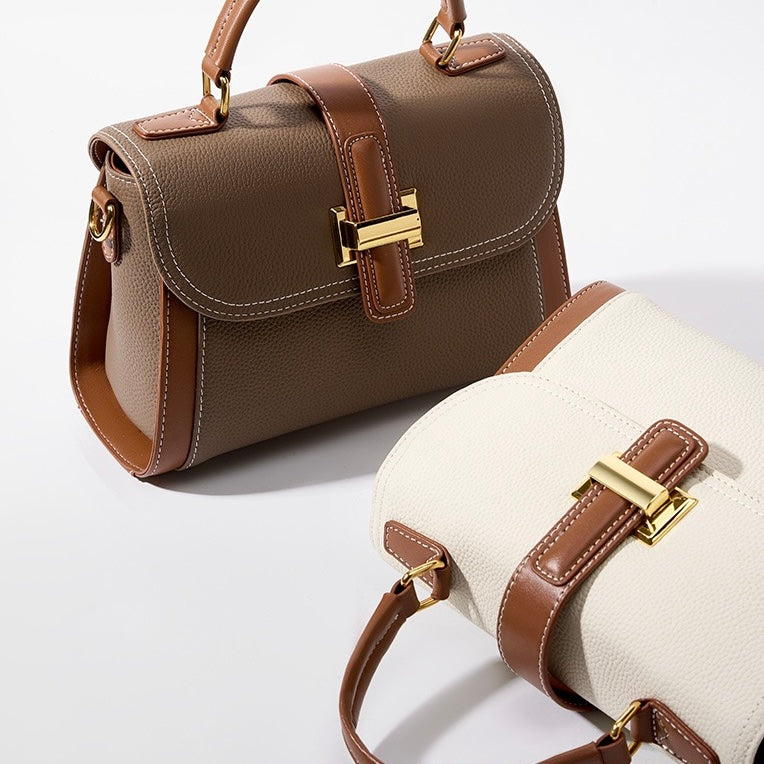 Women’s Leather Structured Top Handle Crossbody Bag | Effortless Elegance