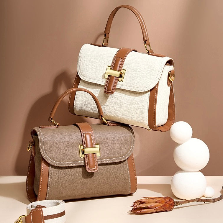 Women’s Leather Structured Top Handle Crossbody Bag | Effortless Elegance