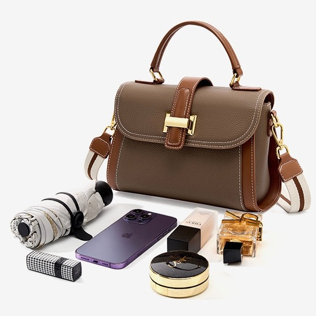 Women’s Leather Structured Top Handle Crossbody Bag | Effortless Elegance